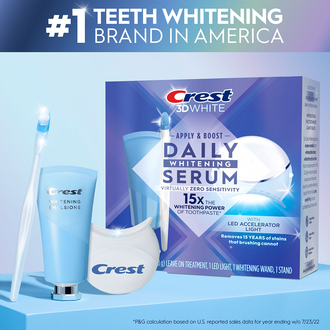 Oral-B Crest 3DWhite Daily Whitening Serum with LED Tarvikkeet Vaalean | FI_OB32388