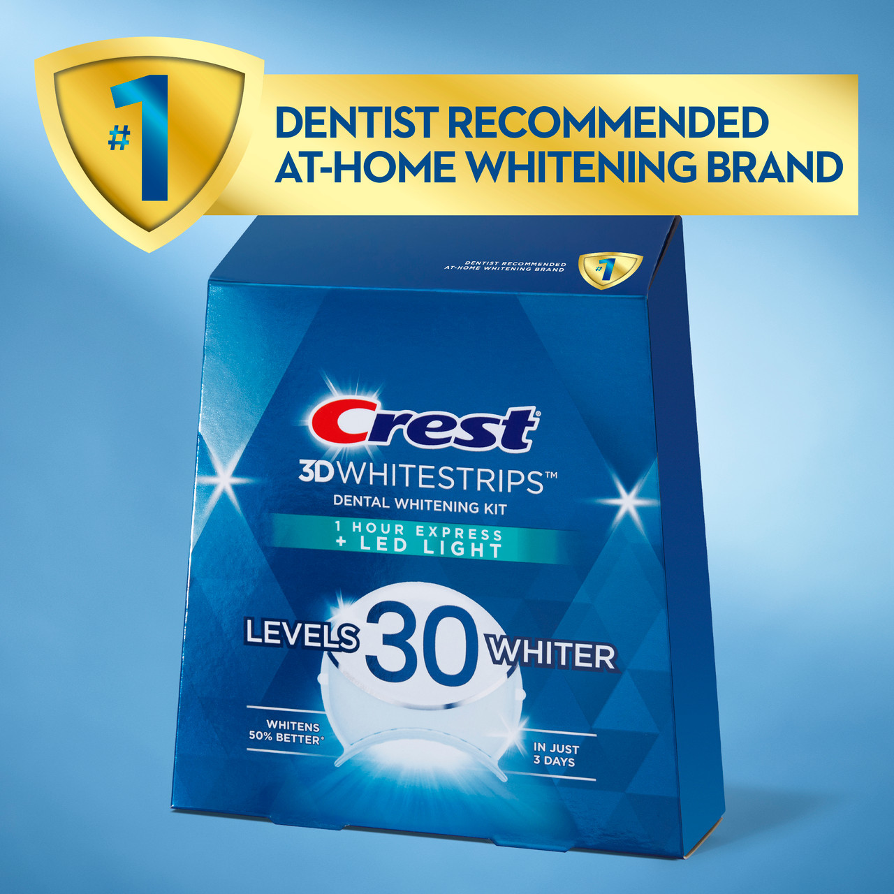 Oral-B Crest 3DWhitestrips Dental Whitening Kit 1 Hour Express + LED Tarvikkeet Vaalean | FI_OB93601