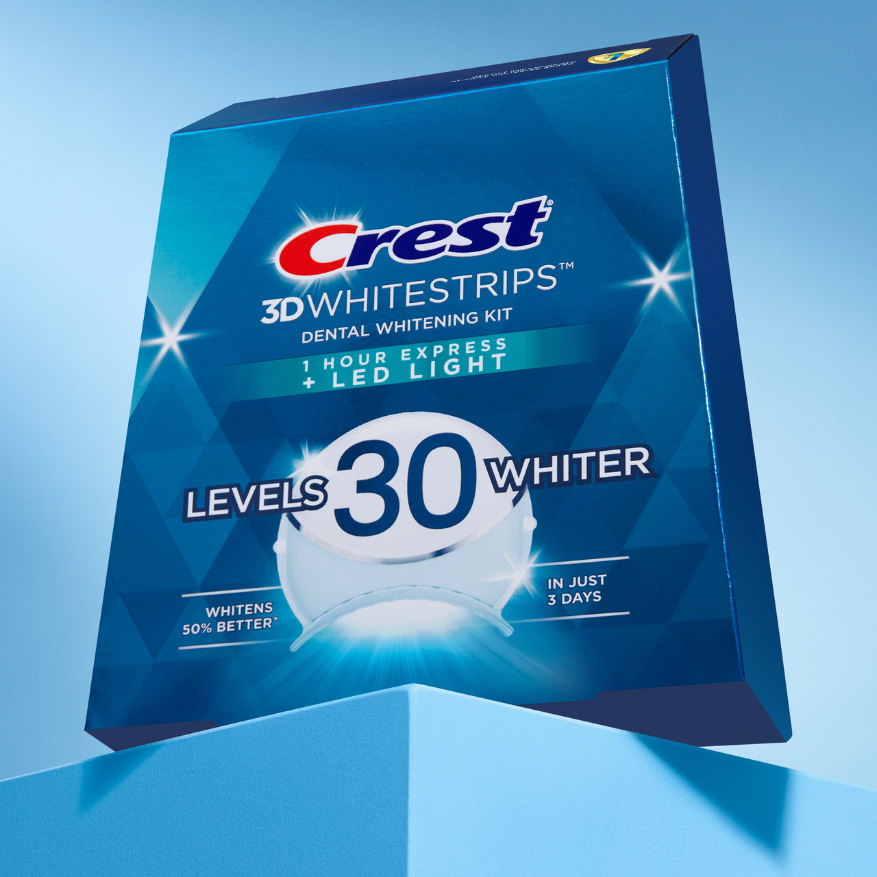 Oral-B Crest 3DWhitestrips Dental Whitening Kit 1 Hour Express + LED Tarvikkeet Vaalean | FI_OB93601