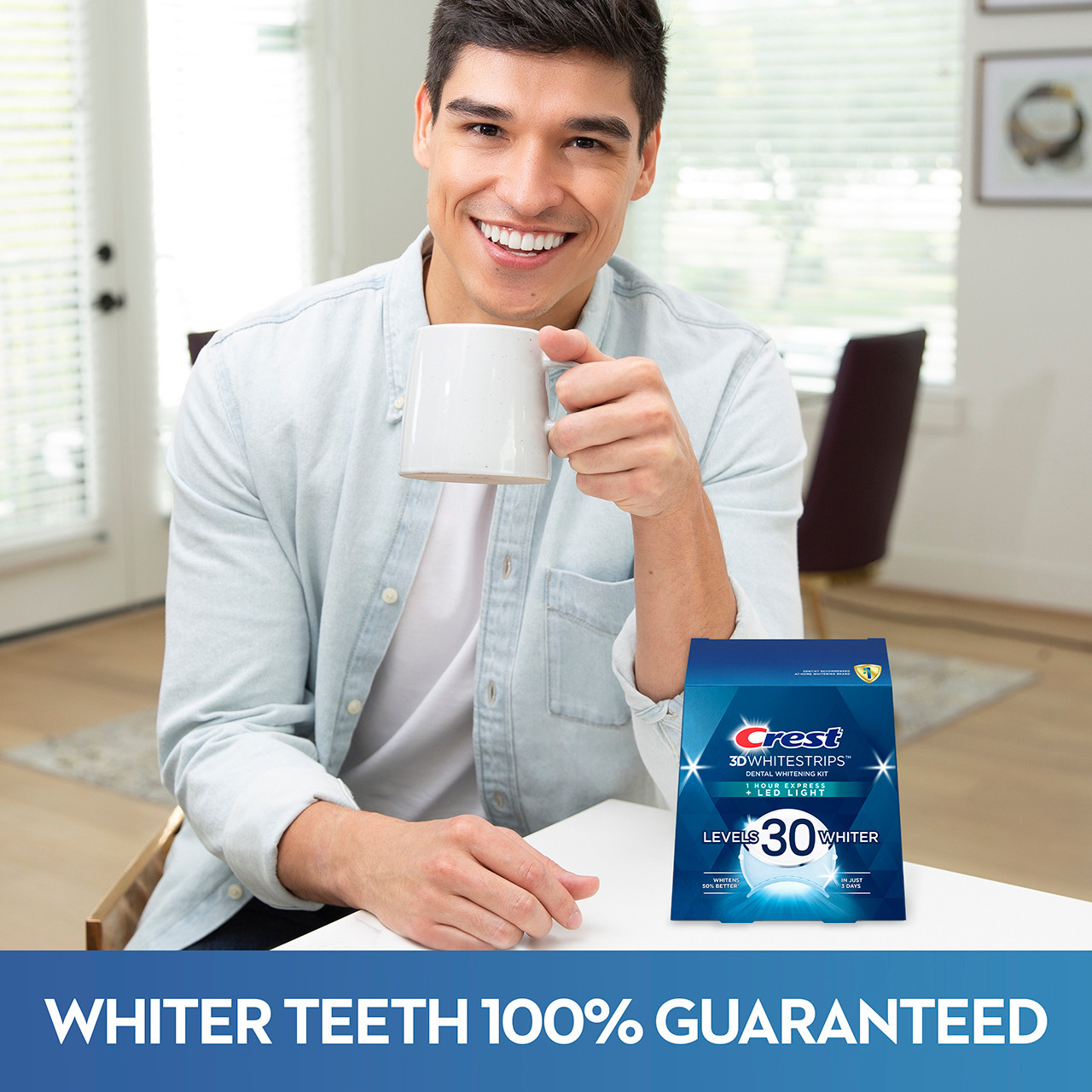 Oral-B Crest 3DWhitestrips Dental Whitening Kit 1 Hour Express + LED Tarvikkeet Vaalean | FI_OB93601