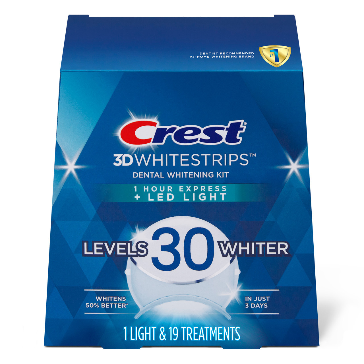 Oral-B Crest 3DWhitestrips Dental Whitening Kit 1 Hour Express + LED Tarvikkeet Vaalean | FI_OB93601